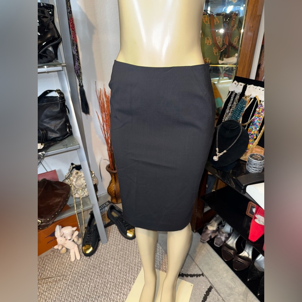 🖤Vintage Lafayette 148 NY for Neiman Marcus Elegant Wool& Leather Pencil Skirt